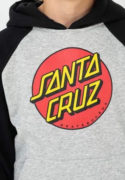 Sudadera niño SANTA CRUZ con capucha para Chicos Ref. Youth DOT REFLECTION HOOD -BLACK HEATHER GREY