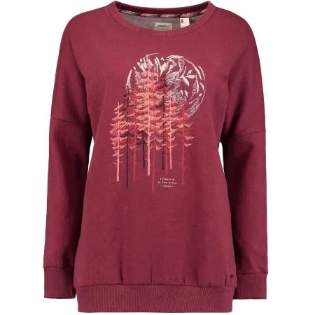 Sudadera O’NEILL cuello redondo para mujer LW PEACEFUL PINES SWEAT S-HIRT current red Ref. 7P6405 Granate