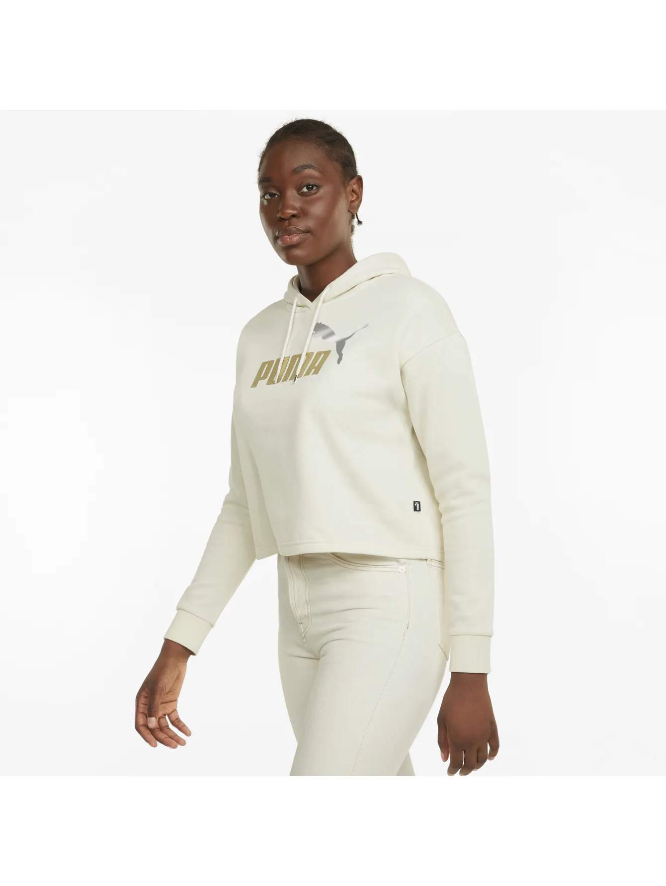 Sudadera Puma Ess Cropped Metalicc Para Mujer