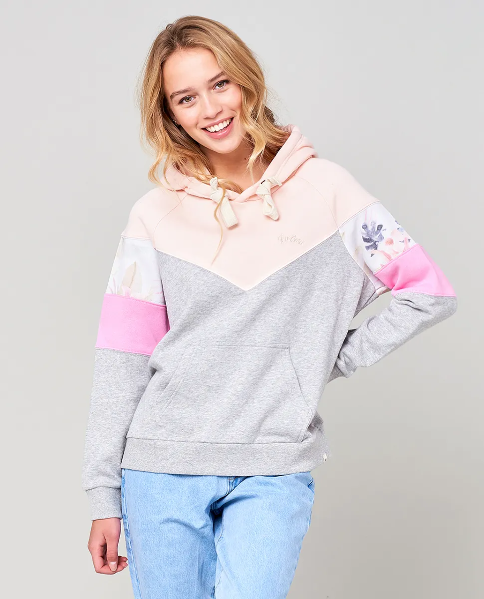 Sudadera RIP CURL Mujer con capucha para mujer Zenika Colorblock Ref. GFEBB5 Cement Marle gris/rosa palo