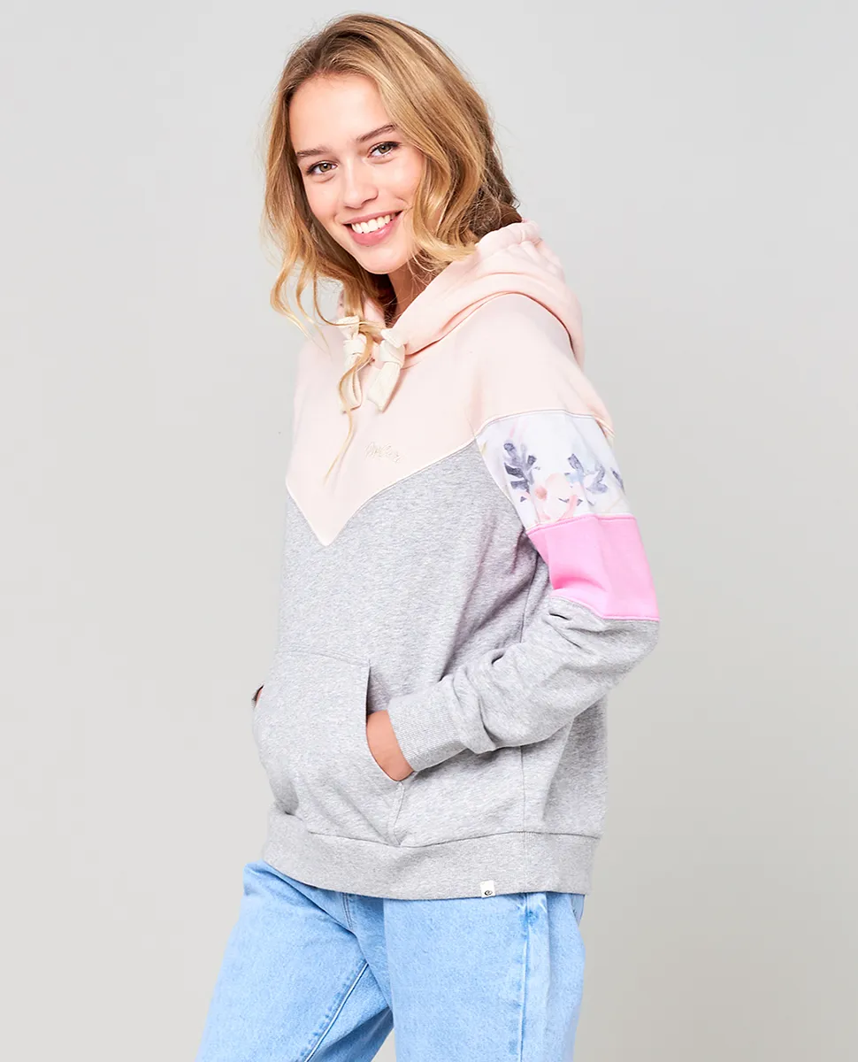 Sudadera RIP CURL Mujer con capucha para mujer Zenika Colorblock Ref. GFEBB5 Cement Marle gris/rosa palo