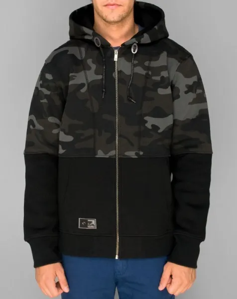 Sudadera Rip Curl sport surf hombre con capucha y cremallera Época Flacket Ref. CFE4GD Negra camuflaje