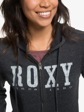 Sudadera ROXY Capucha y Cremallera para Mujer See The Light TRUE BLACK (kvj0) Ref. ERJFT03799 gris logo pecho