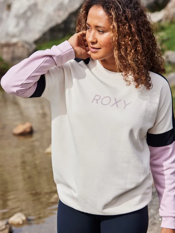 Sudadera ROXY cuello redondo Mujer Blinding Lights TAPIOCA (teh0) Ref. ERJFT04454 beig/rosa palo