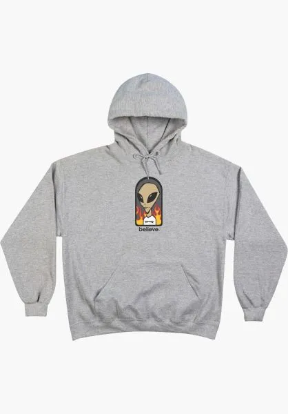 Sudadera THRASHER Hombre con capucha AWS BELIEVE Hoodie GRAY Ref. 145280 GRIS CLARO logo ALIEN