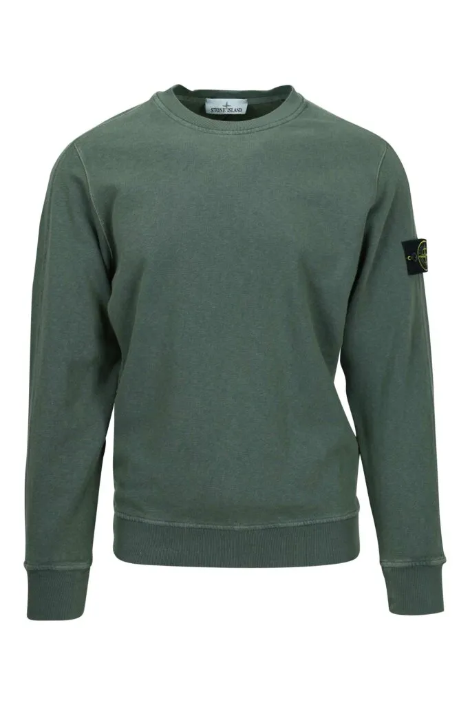 Sudadera verde militar con logo parche brújula