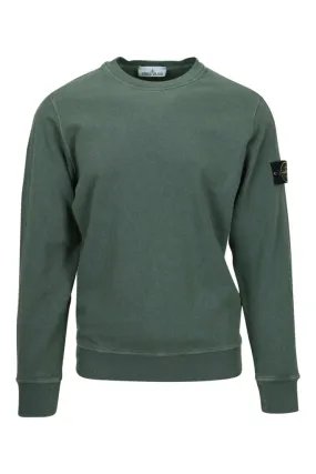 Sudadera verde militar con logo parche brújula