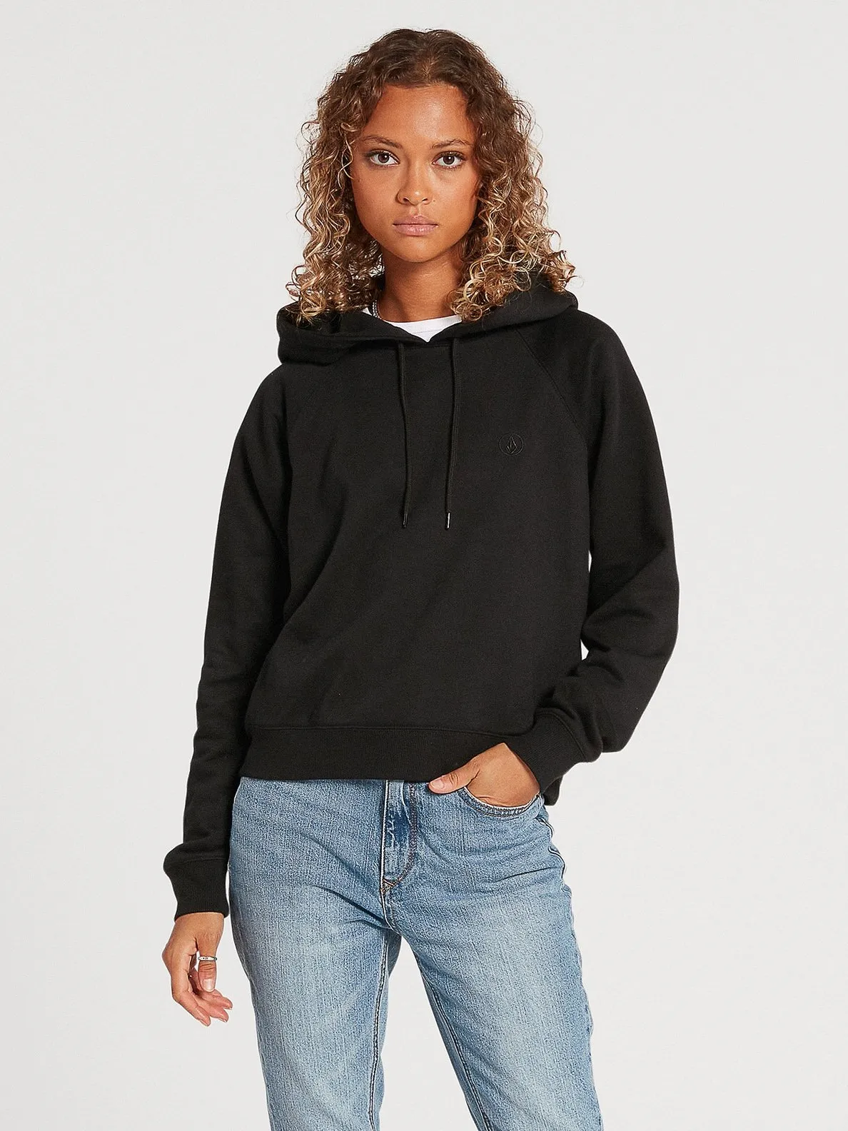 Sudadera VOLCOM para mujer con capucha clásica TRULY STOKIN – BLACK Ref. B4132100_BLK negra