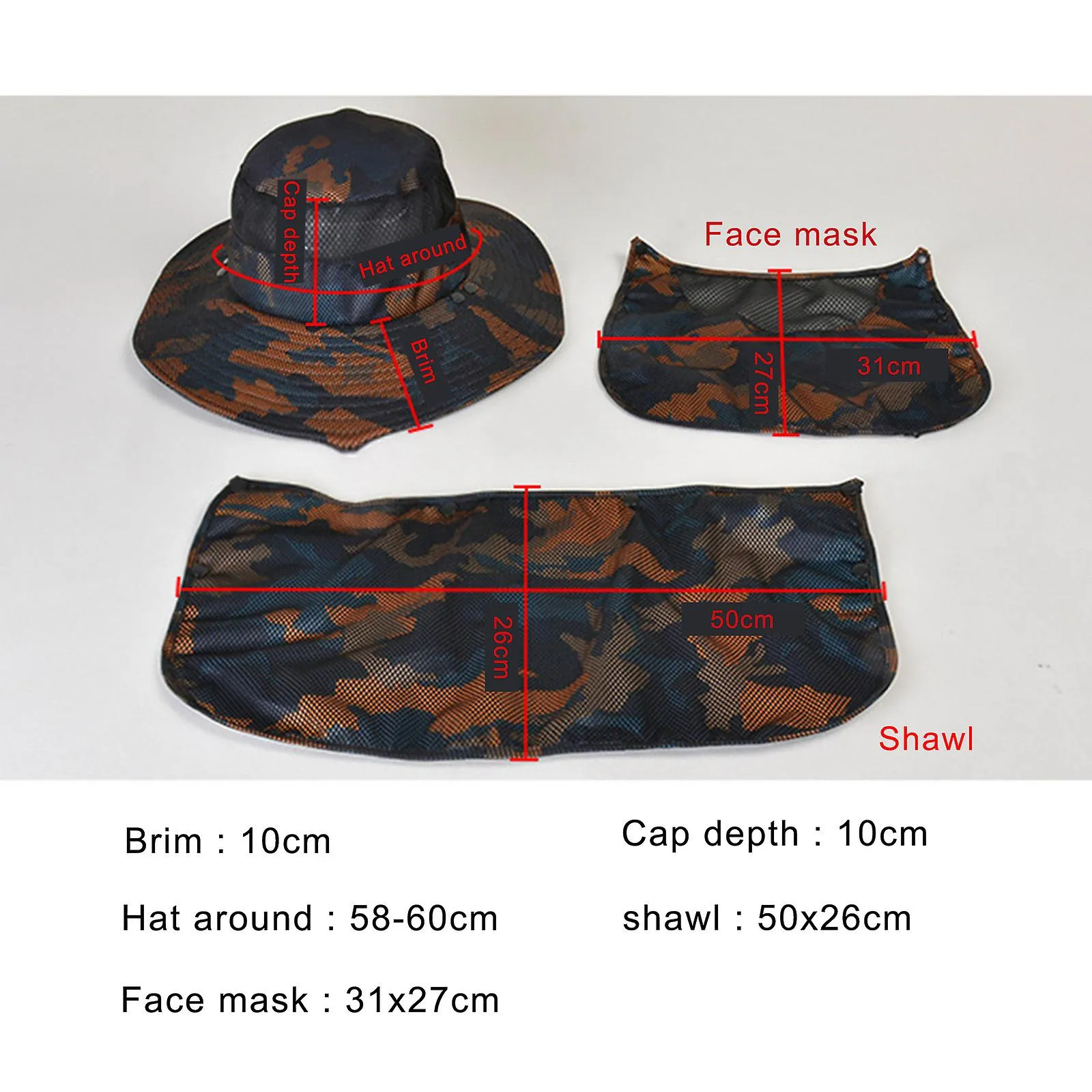 Sun Hat UV Protection Neck Face Flap Wide Brim Cap For Fishing Hiking Outdoor