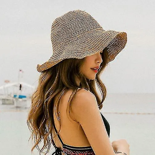 Sun Hats For Women Foldable Wide Brim Straw Sun Hat Summer Beach Hat For Women Girl