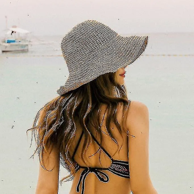 Sun Hats For Women Foldable Wide Brim Straw Sun Hat Summer Beach Hat For Women Girl