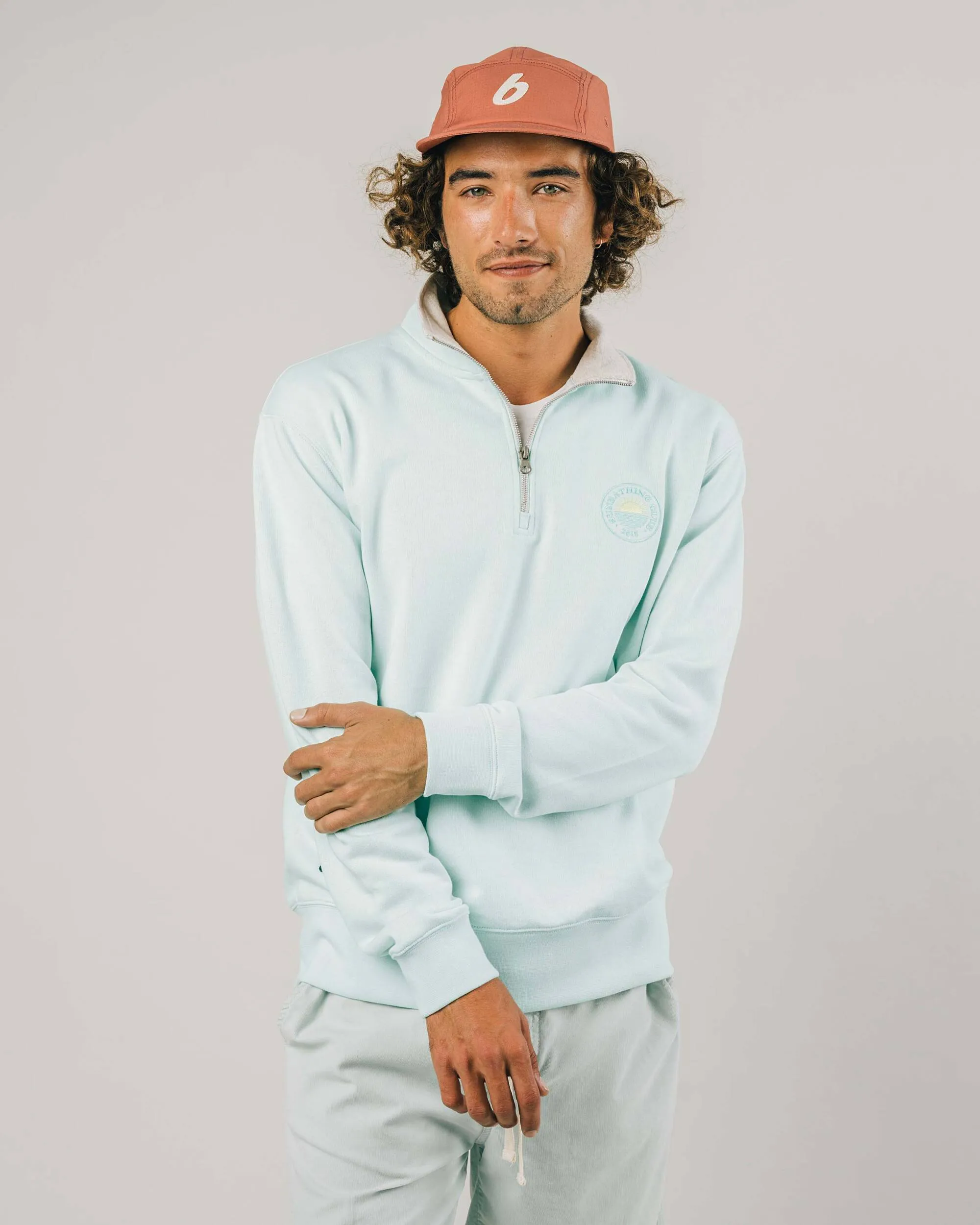 Sunbathing Zip Sweatshirt Acqua