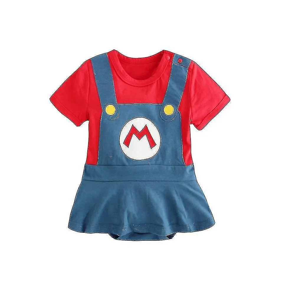 Super Mari Bros Dance Costume Set Child Anime Crawling Suit Romper Hat Gifts