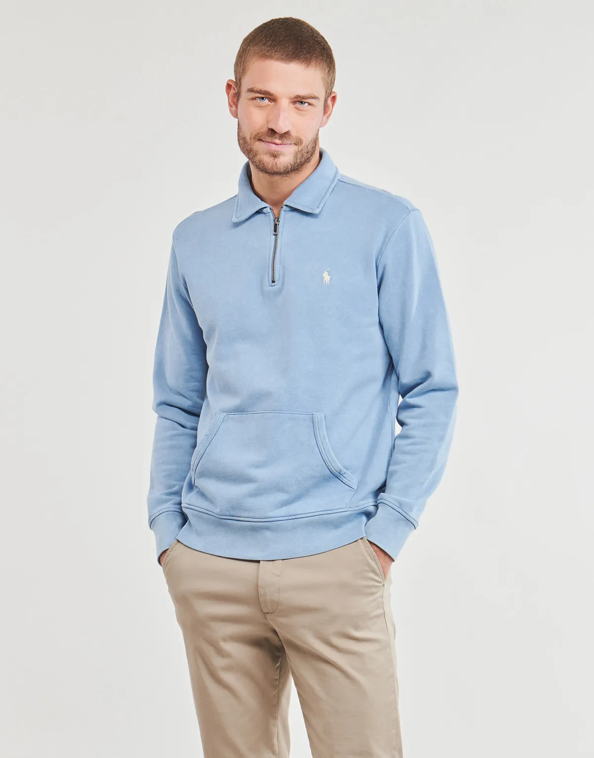 SWEATSHIRT DEMI ZIP EN MOLLETON