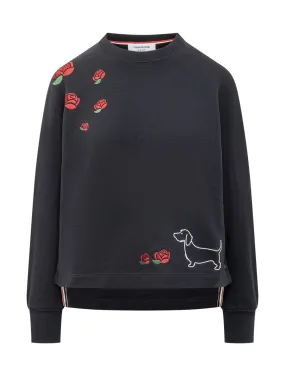 THOM BROWNE Roses and Dog Sweatshirt