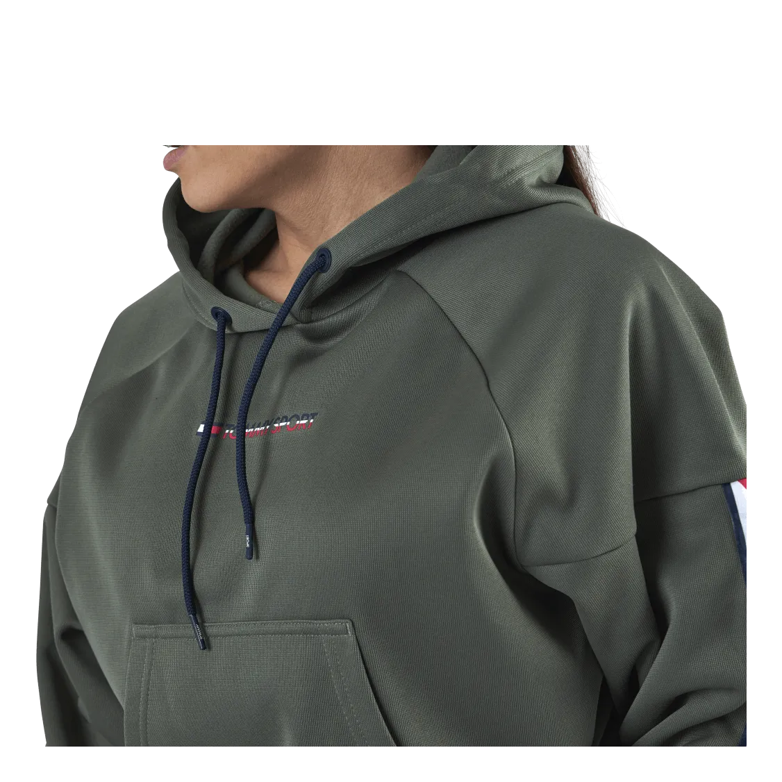 Tommy Hilfiger Sport Hoody Cropped With Tape Green