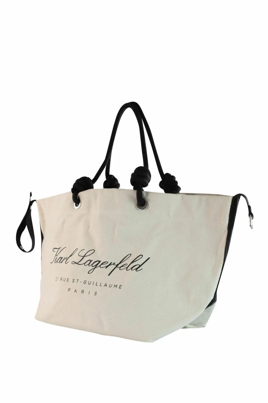 Tote bag beige de playa con logo 