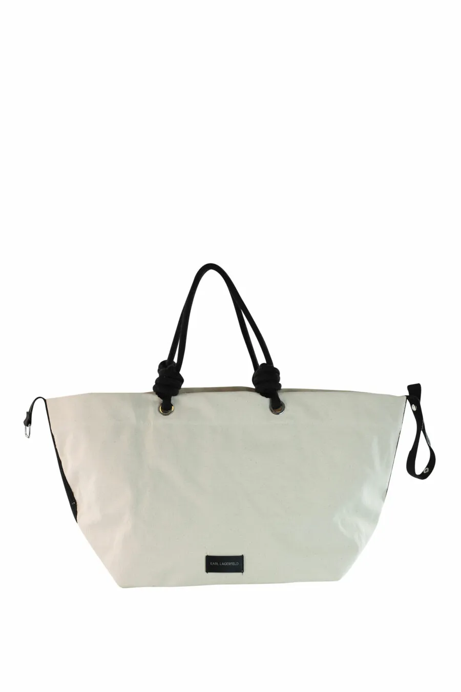 Tote bag beige de playa con logo 