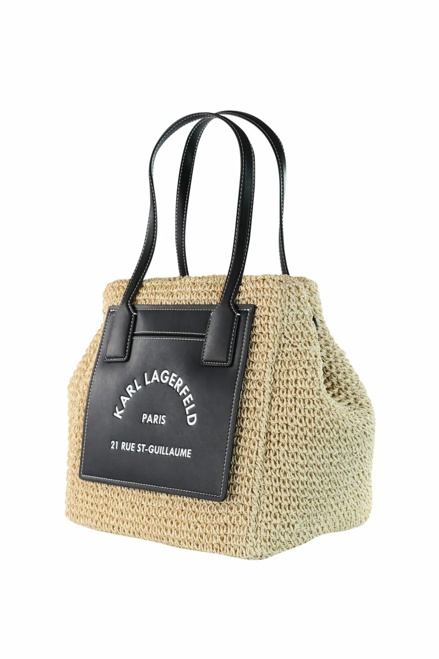 Tote bag de mimbre con negro y logo 