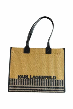 Tote bag marrón con negro y logo