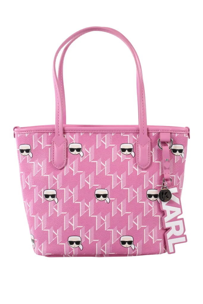 Tote bag mini rosa con monograma