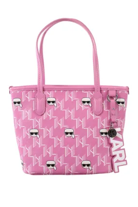 Tote bag mini rosa con monograma