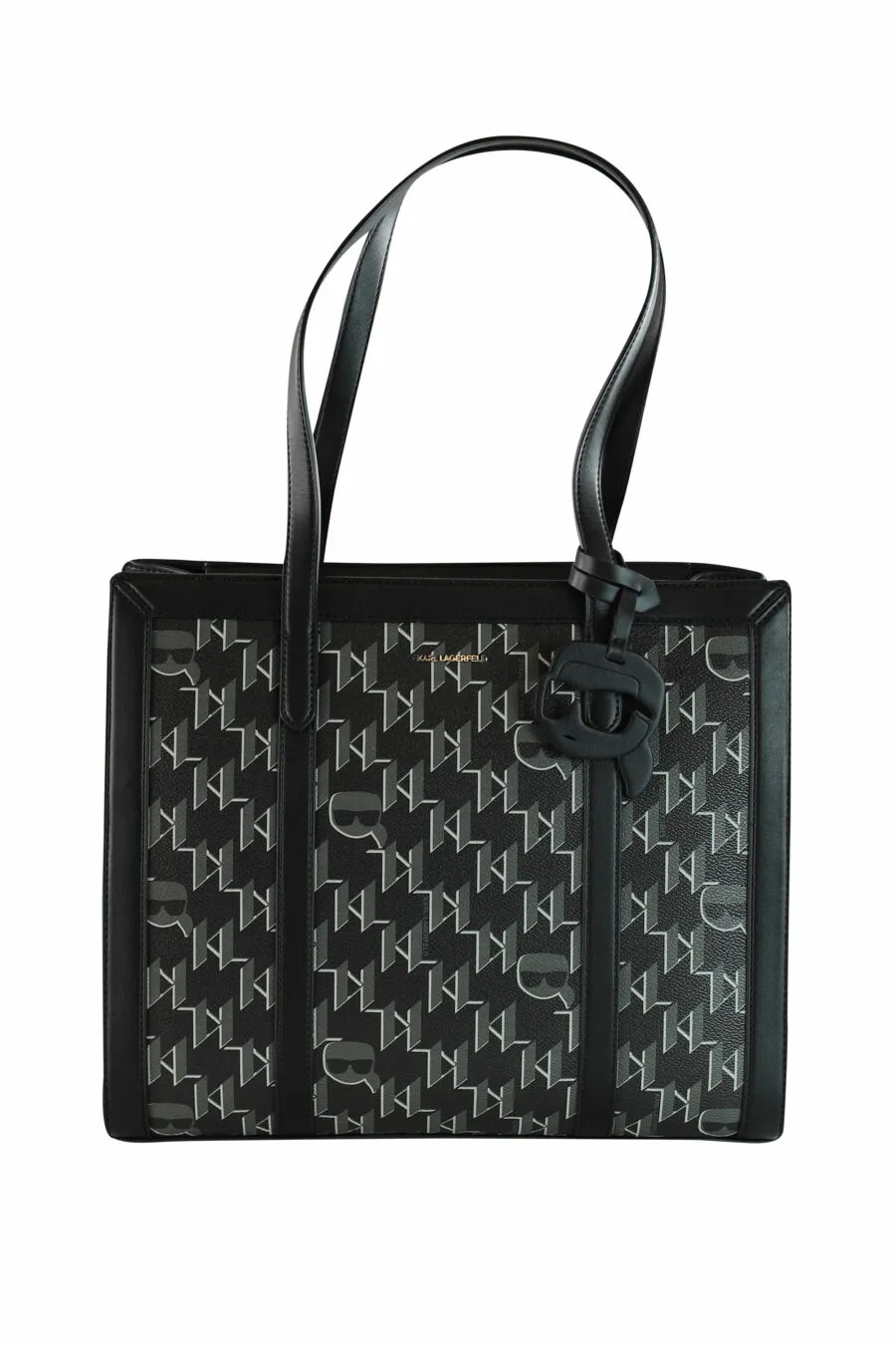 Tote bag negra con monograma