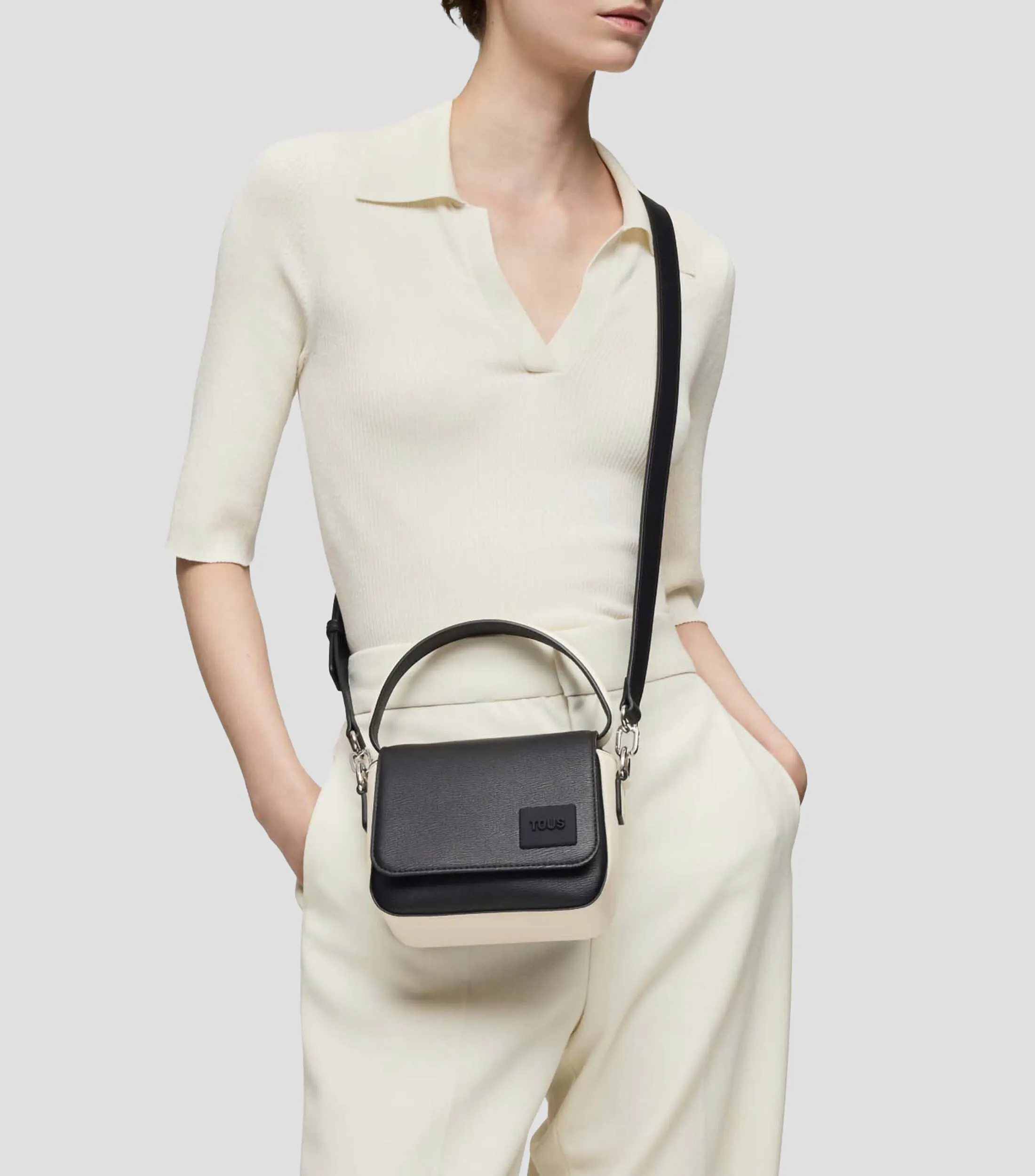 Tous Bolso Crossbody Amanda negro, beige Mujer