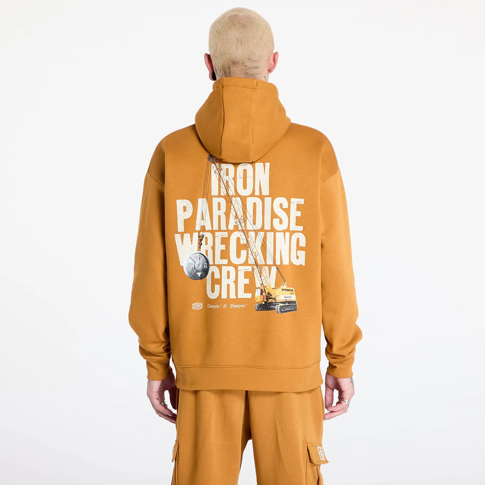 Under Armour Sweatshirt Project Rock Icon Fleece Hoody Yellow Ochre/ Silt M