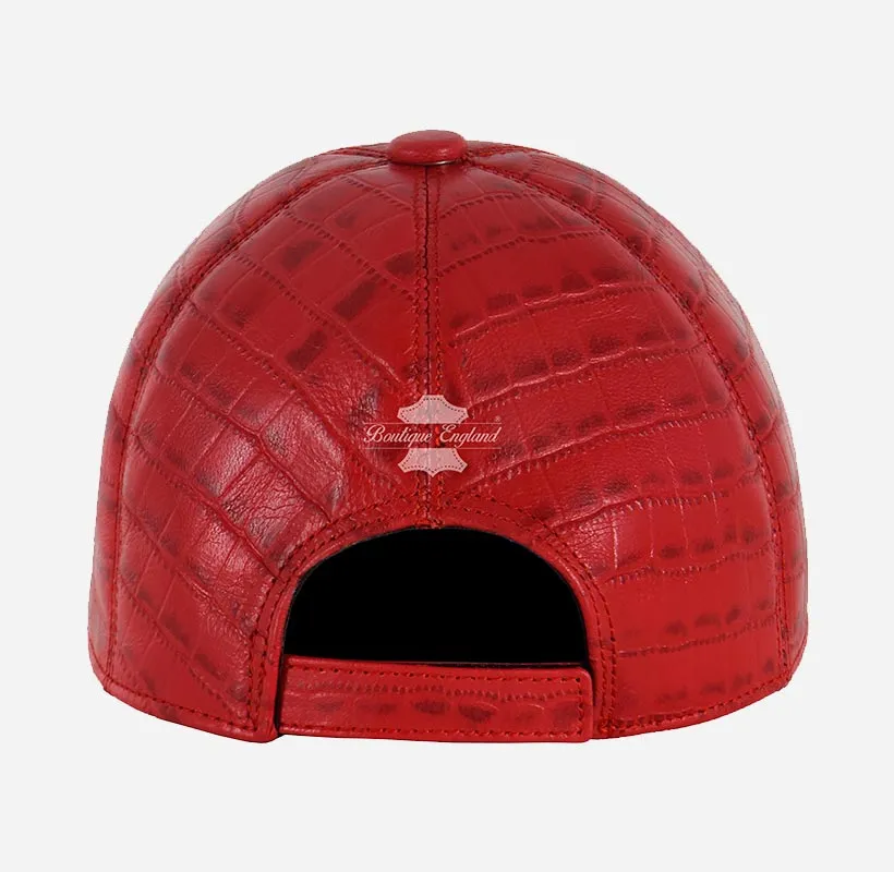 Unisex Croc Print Leather Baseball Caps Adjustable Casual Sports Hats