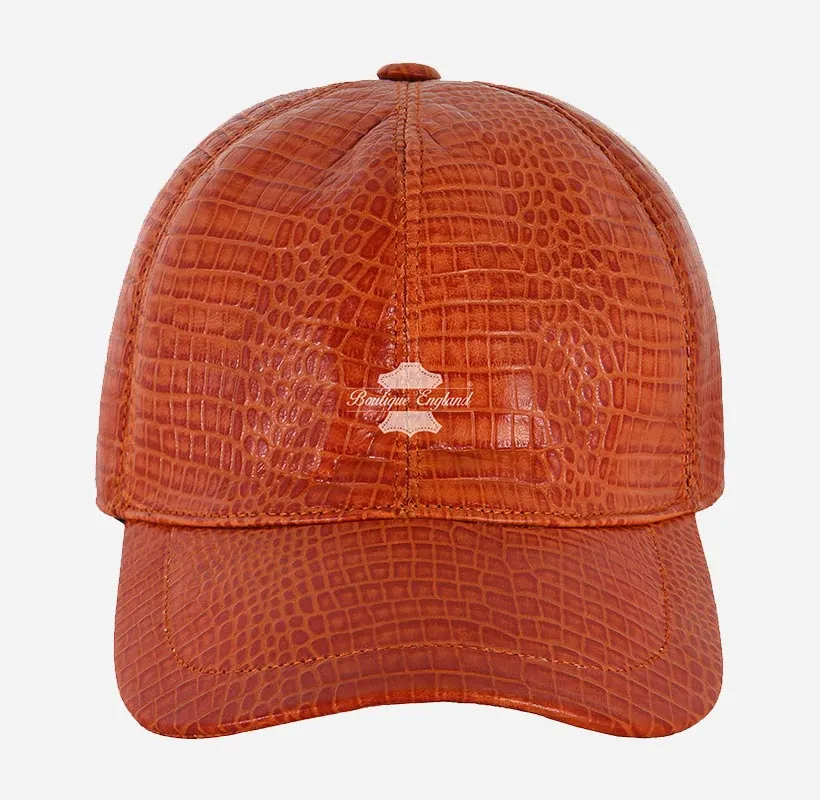 Unisex Croc Print Leather Baseball Caps Adjustable Casual Sports Hats