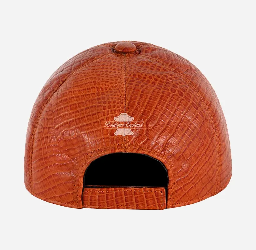 Unisex Croc Print Leather Baseball Caps Adjustable Casual Sports Hats