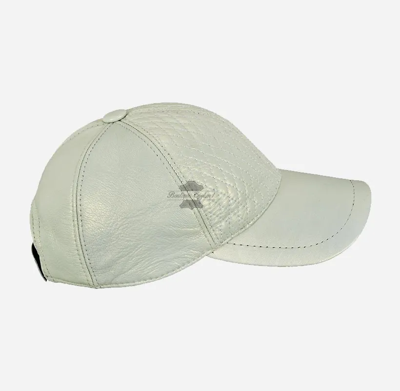 Unisex Leather Baseball Caps with Diamond Quilted Pattern