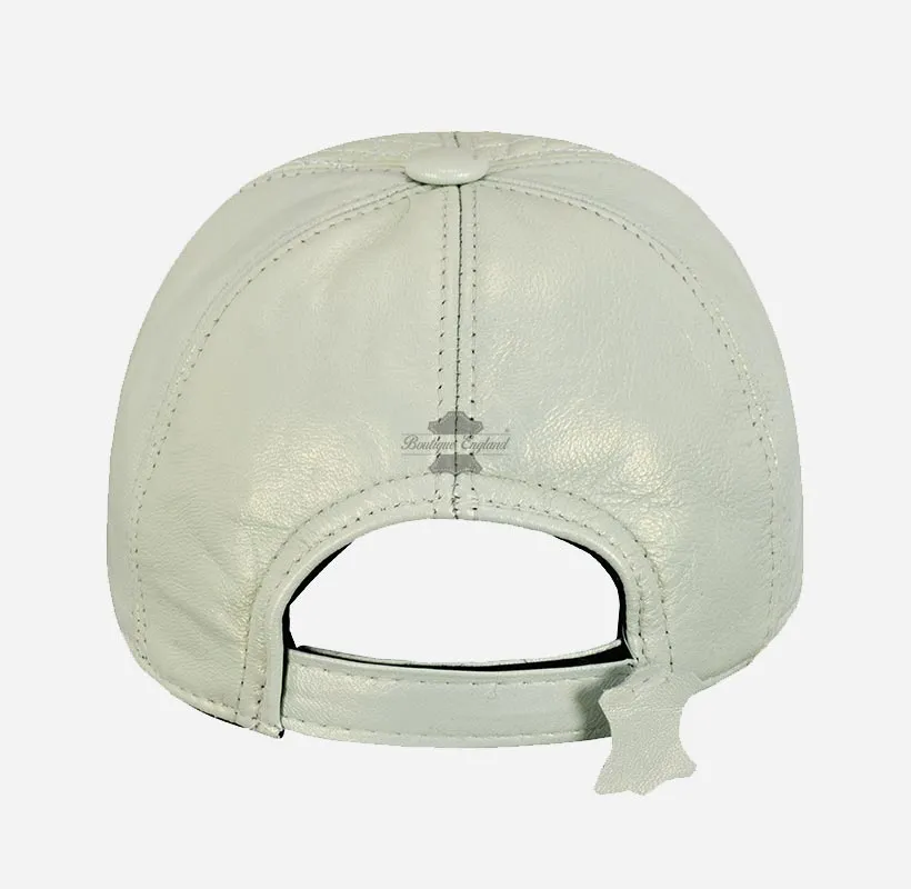 Unisex Leather Baseball Caps with Diamond Quilted Pattern