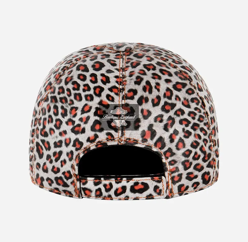 UNISEX Leopard Print Baseball Leather Caps Casual Hats