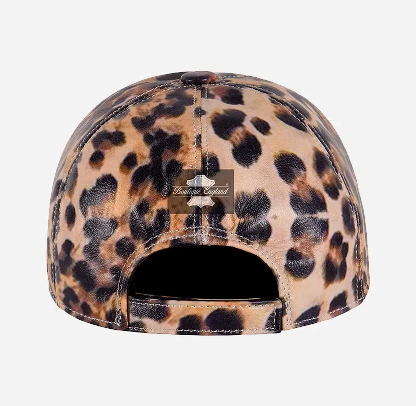 UNISEX Leopard Print Baseball Leather Caps Casual Hats