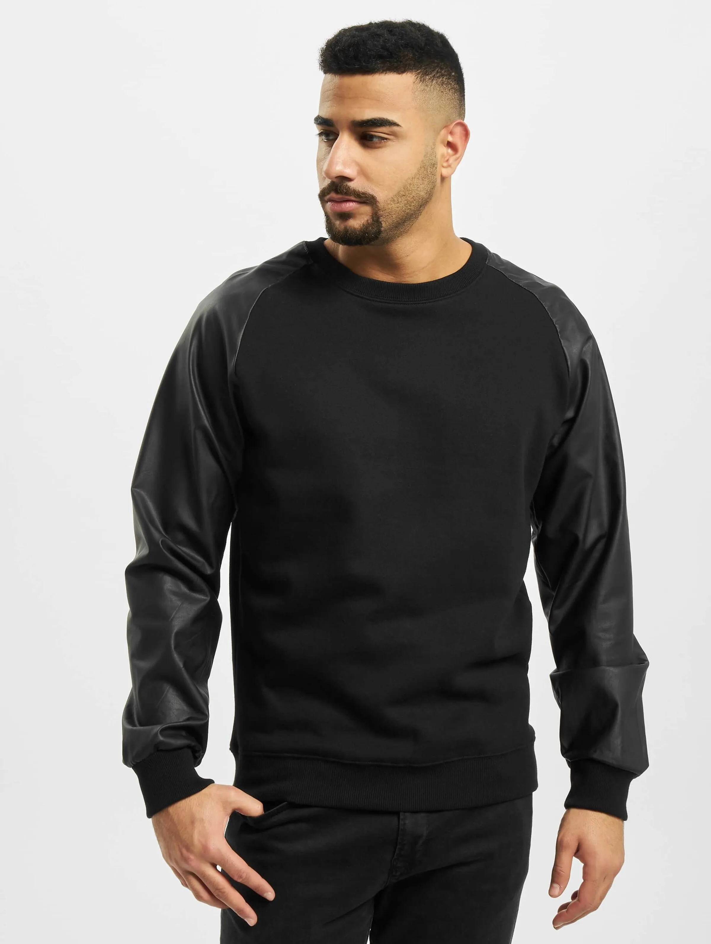 Urban Classics Urban Classics Raglan Leather Imitation Sweatshirt