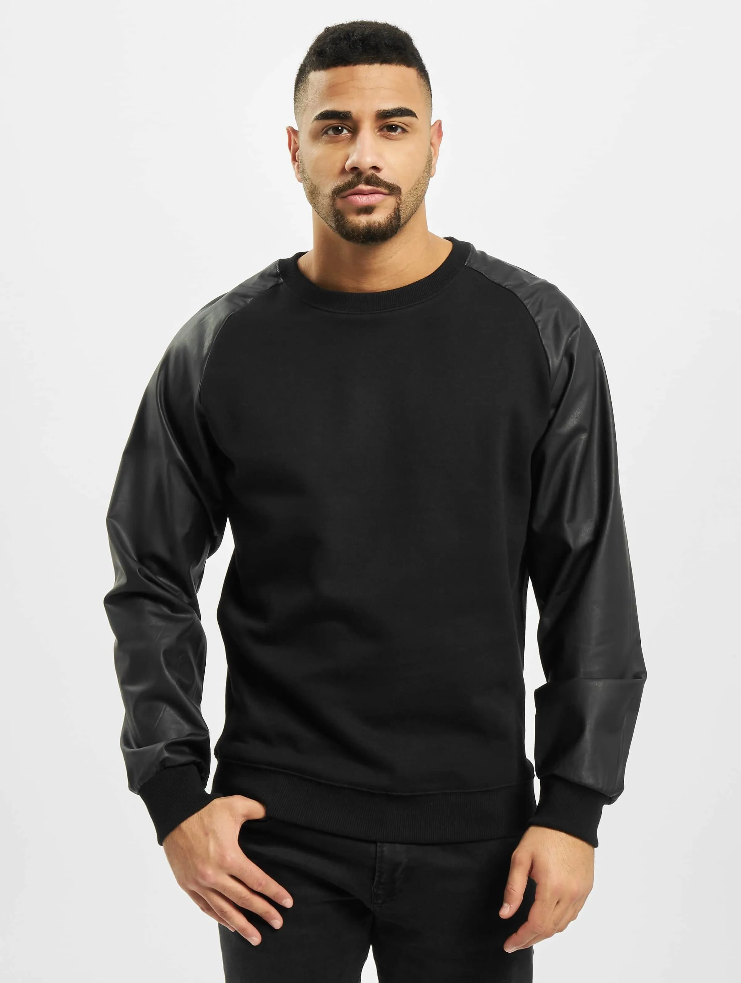 Urban Classics Urban Classics Raglan Leather Imitation Sweatshirt