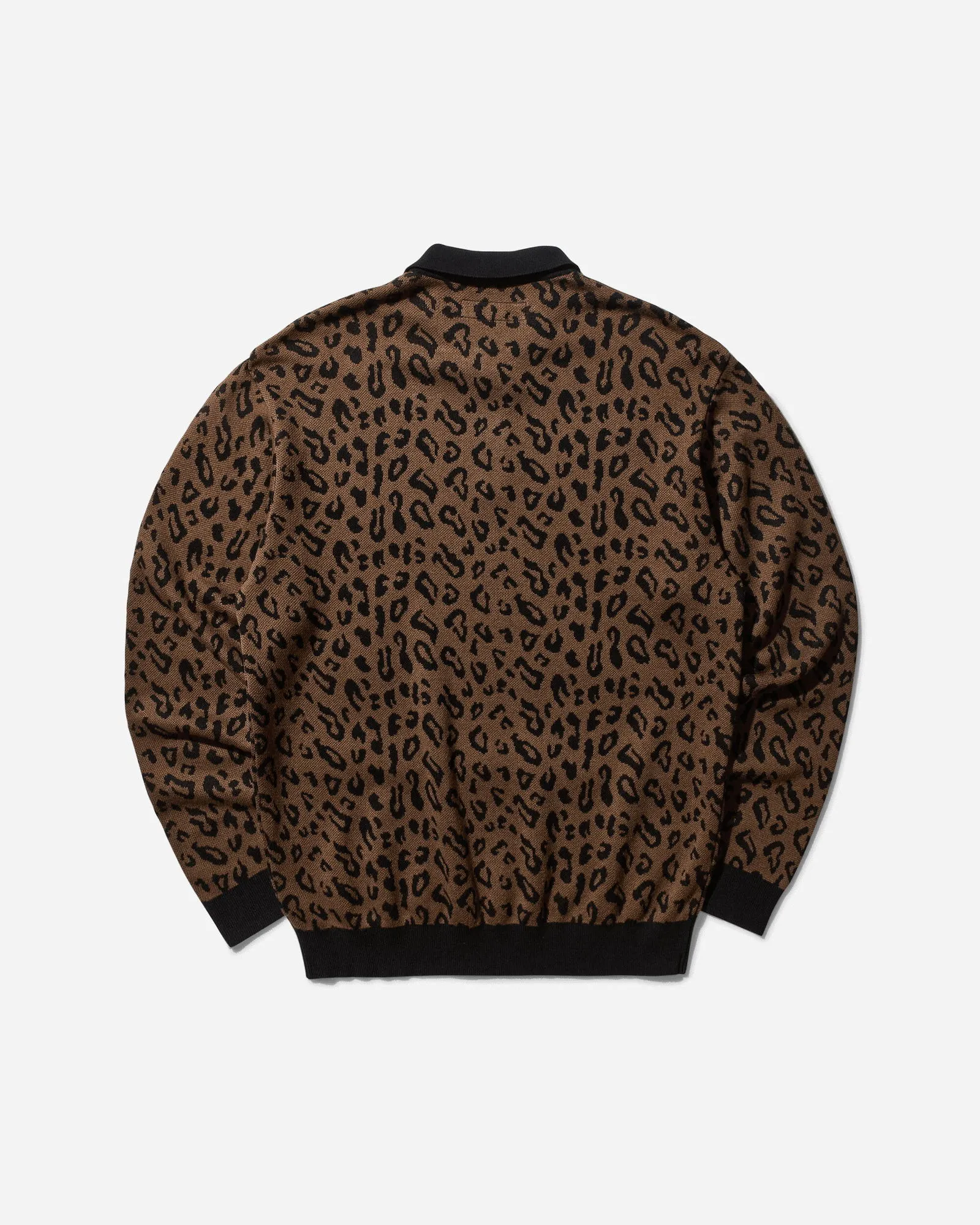 WACKO MARIA Leopard Knit Polo Sweater