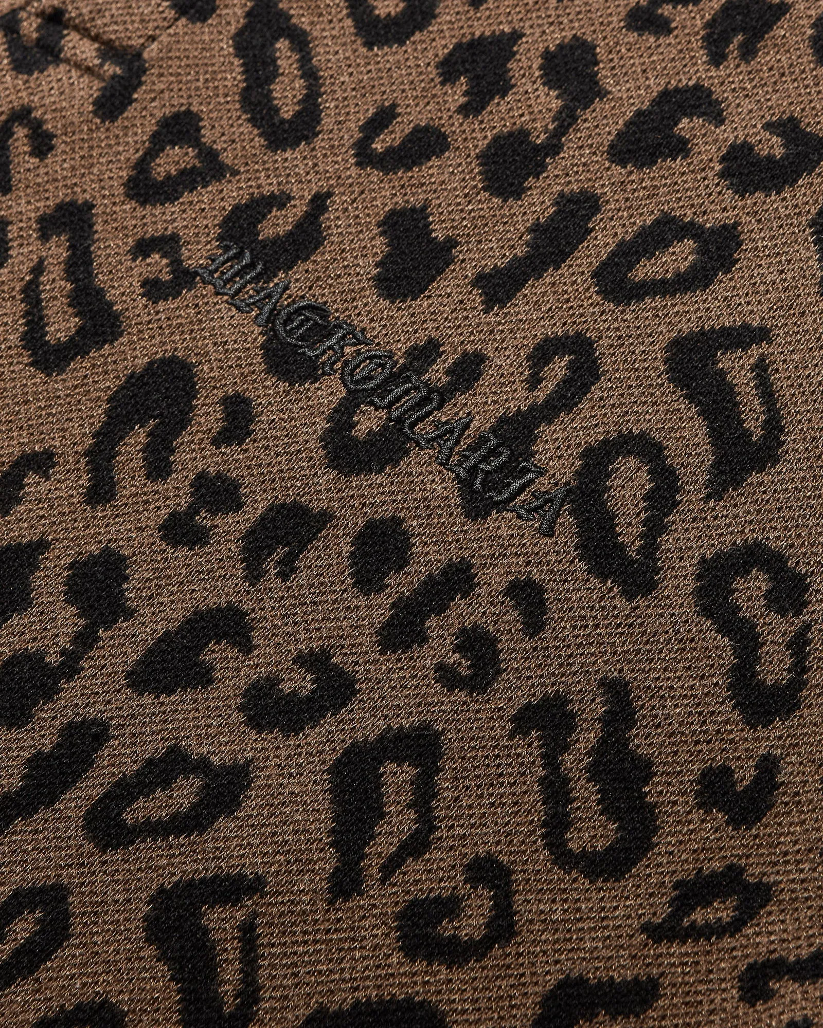 WACKO MARIA Leopard Knit Polo Sweater