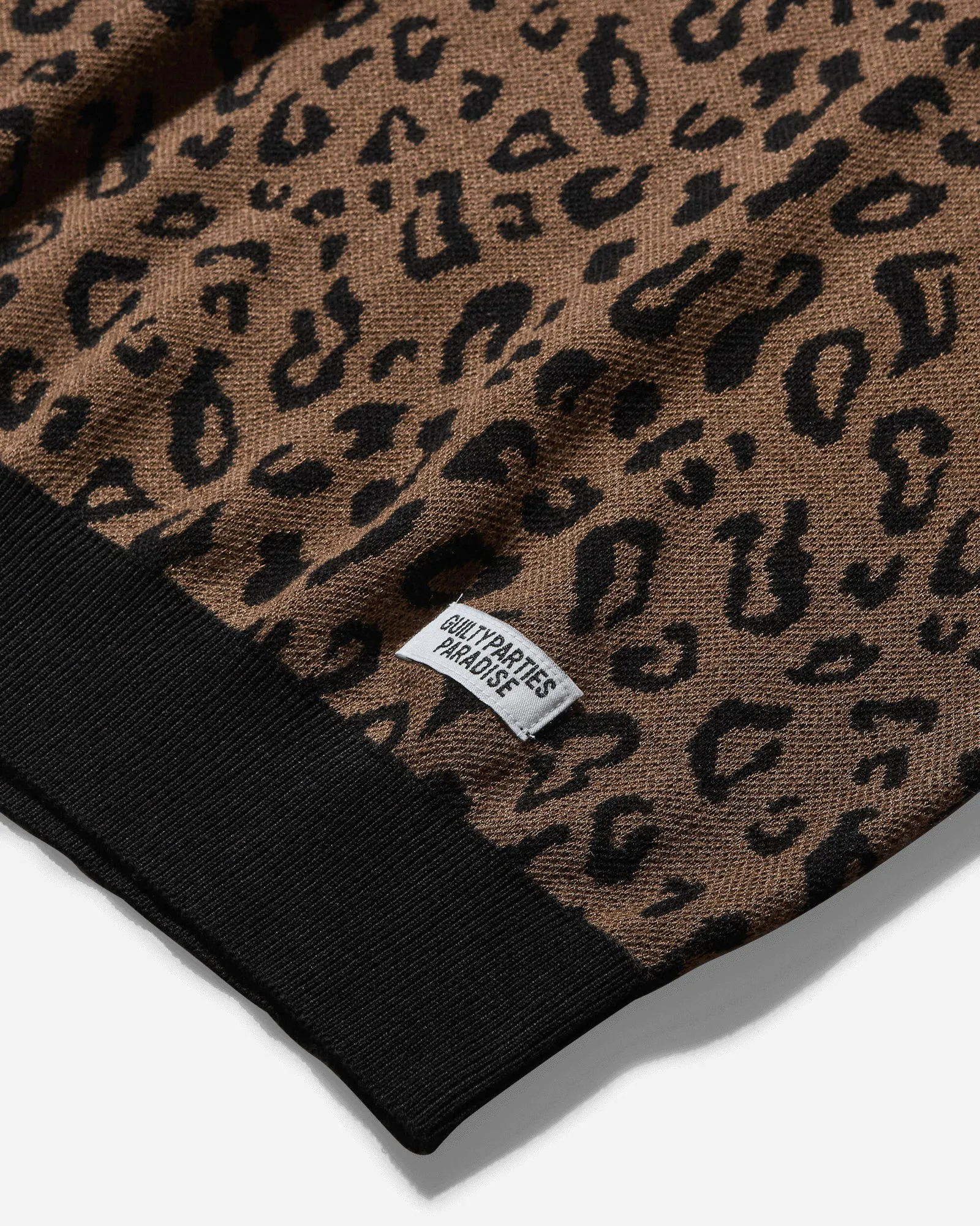 WACKO MARIA Leopard Knit Polo Sweater