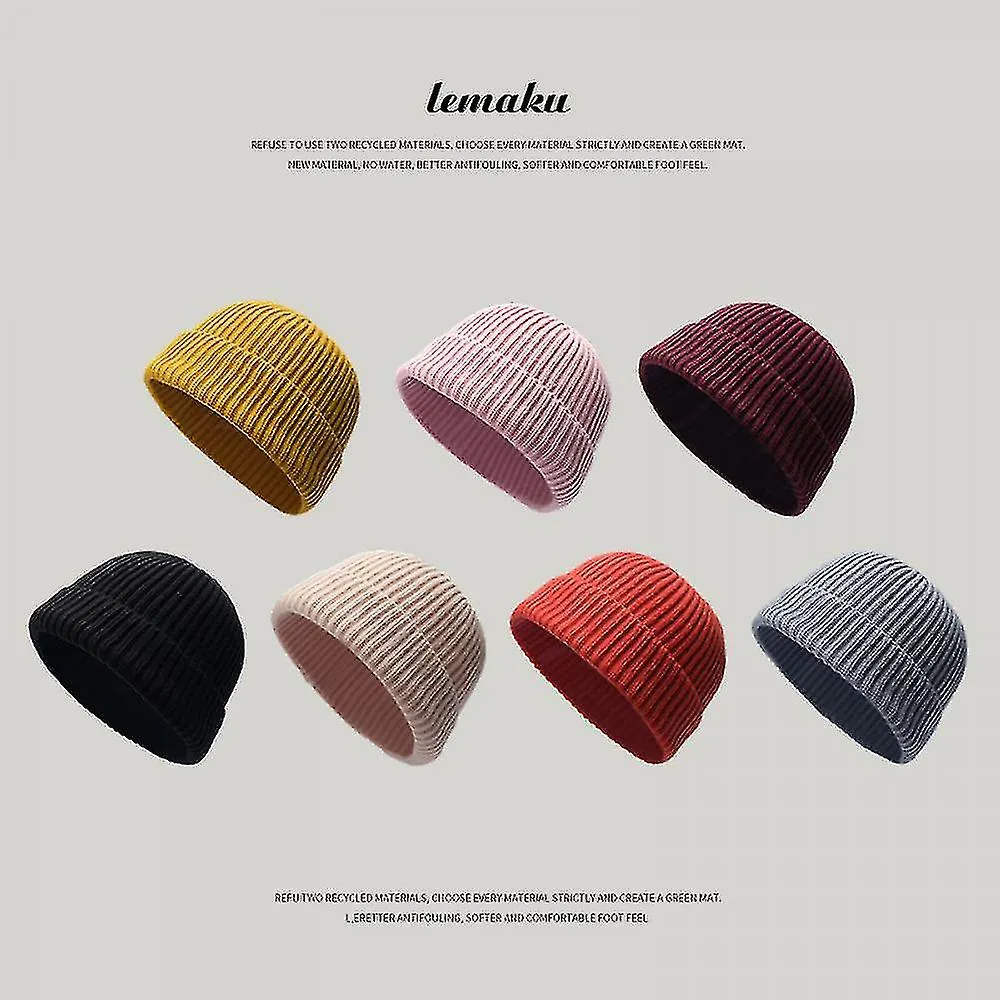 Wekity Hat Female Otoño e Invierno Versión coreana del japonés Yuppie Rogue Hat Solid Color Melon Skin Male Cold Hat Ins Tide Kn