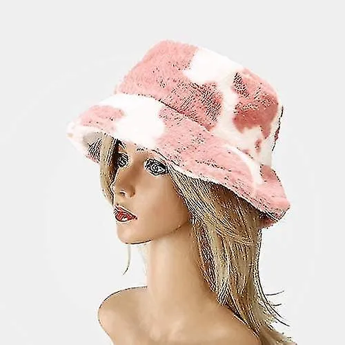 Winter Faux Fur Bucket Hat Fluffy Warm Hat For Women Men