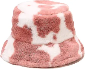 Winter Faux Fur Bucket Hat Fluffy Warm Hat For Women Men