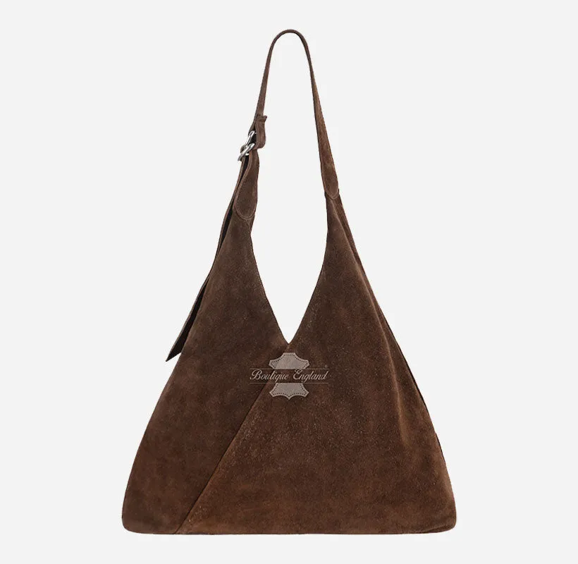 Women's Hobo Slouch Shoulder Bag Suede Tote Bag