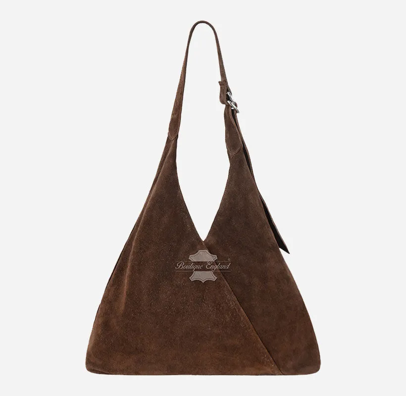 Women's Hobo Slouch Shoulder Bag Suede Tote Bag