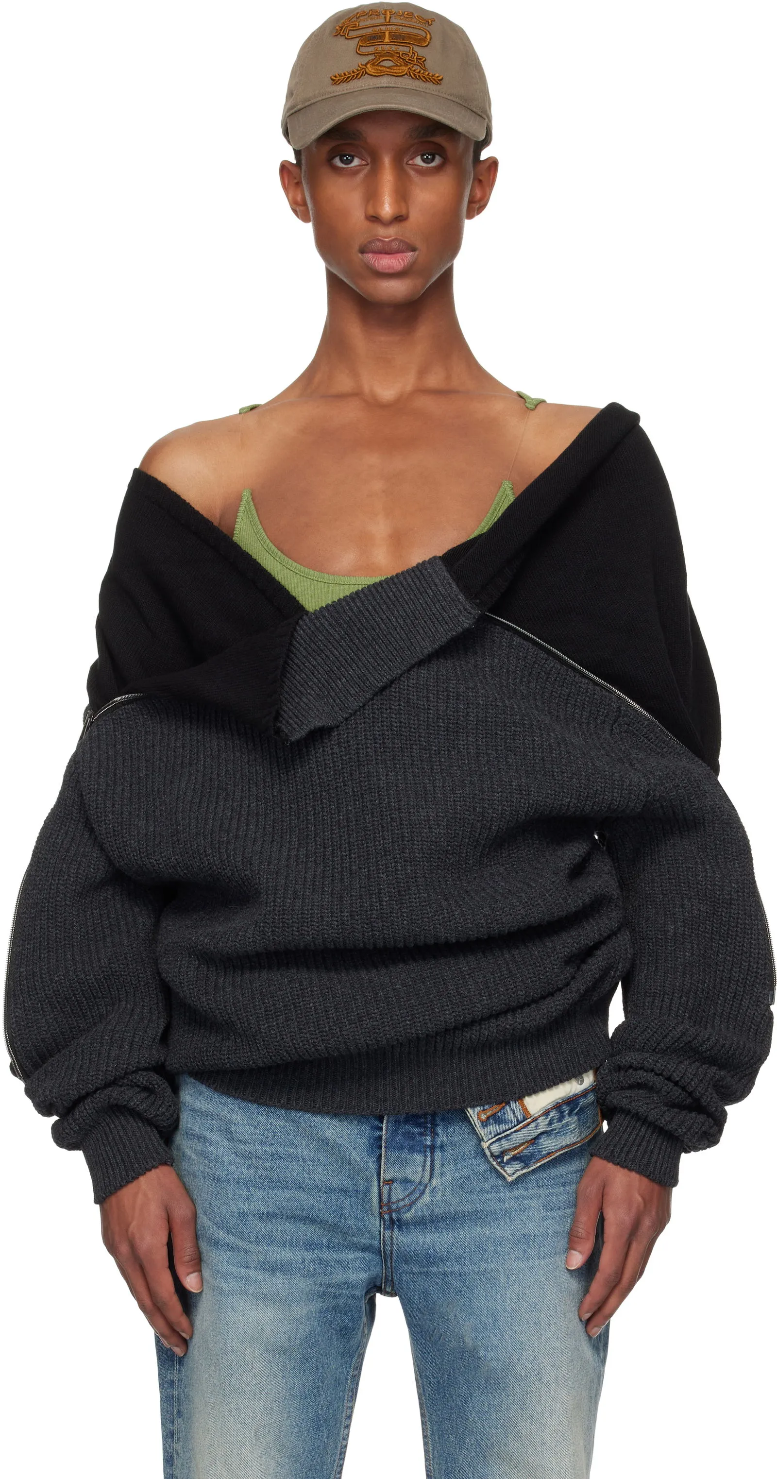 Y/PROJECT Zip Insert High Neck Sweater