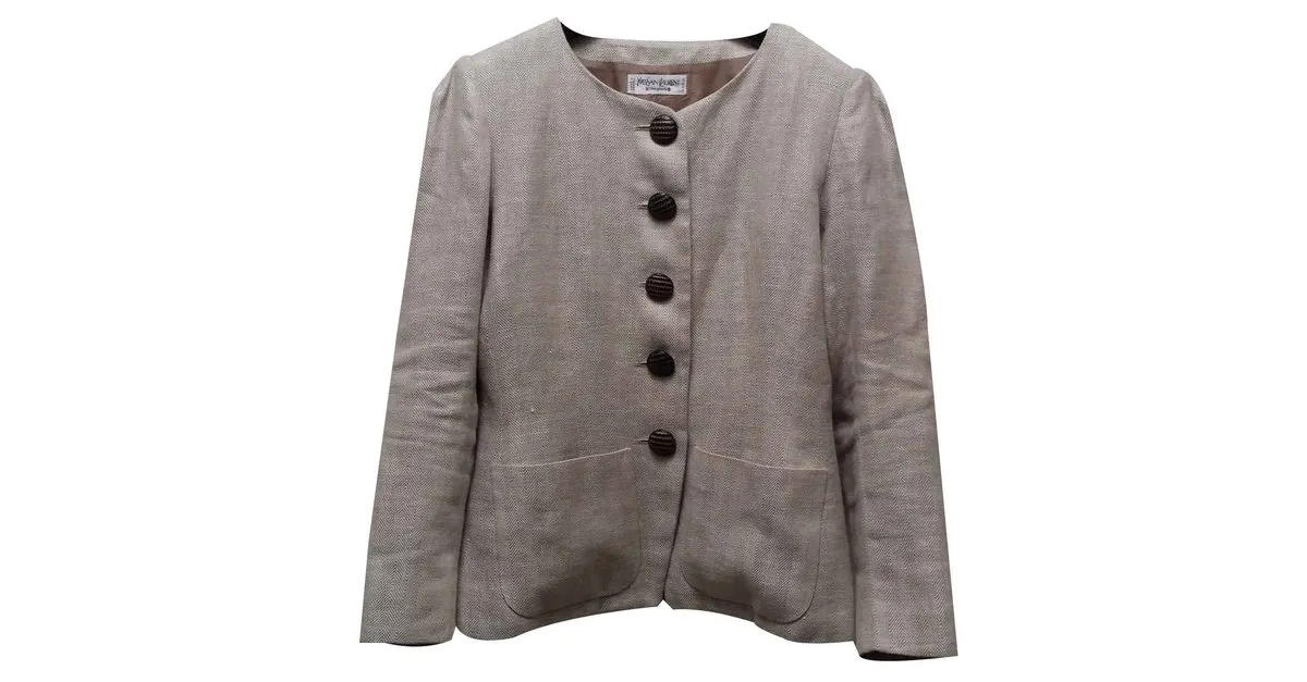 Yves Saint Laurent Chaquetas Beige 